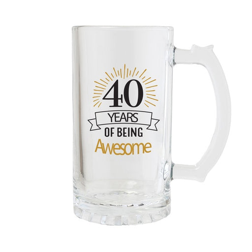 40th birthday glass for beer