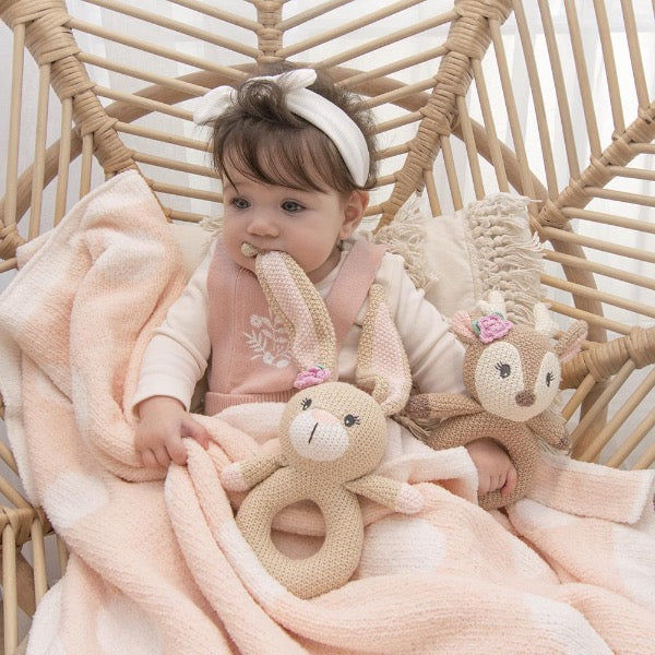 Ava the Fawn Girls Knitted Rattle