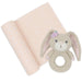 floral bunny jersey swaddle & rattle set