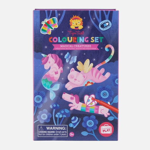 magical creatures colouring set for children with pens 
