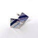 blue and silver stripe cufflinks for men
