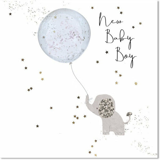 blue and silver baby greeting card