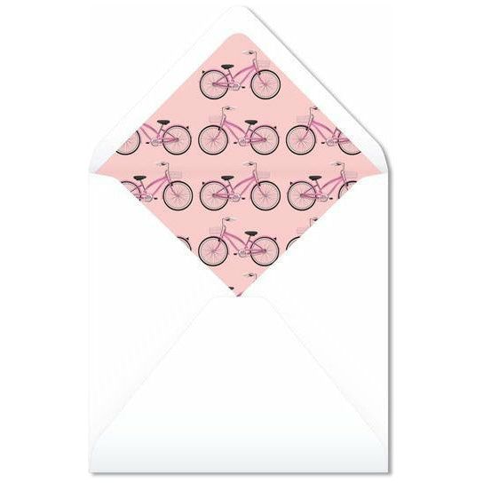 pink bike greeting card