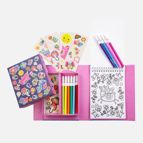 magical creatures colouring set for children with pens 
