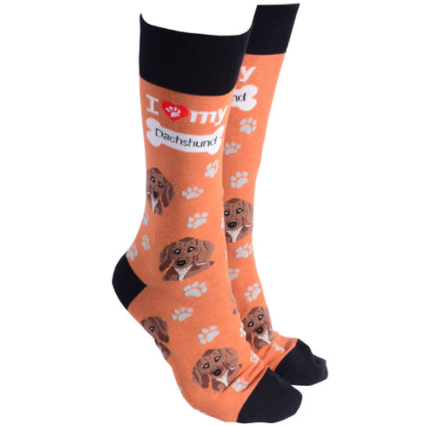 Dog Society Dachshund Socks Orange