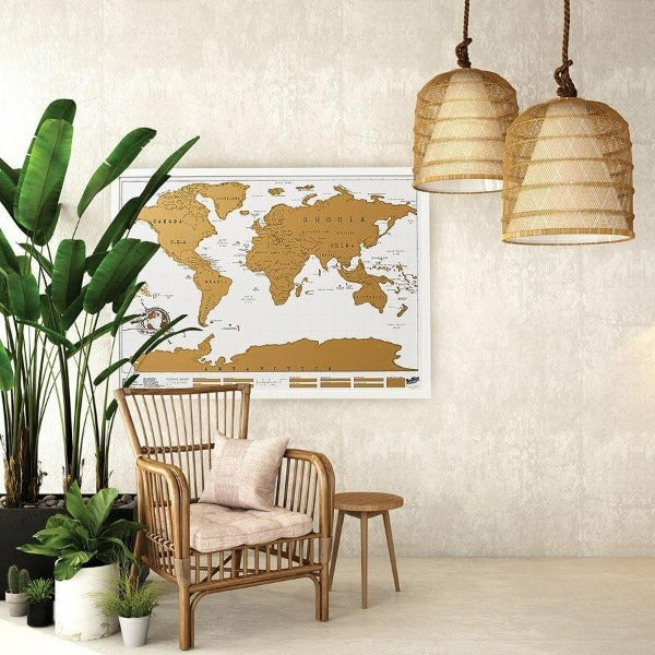 Map of the world scratch poster