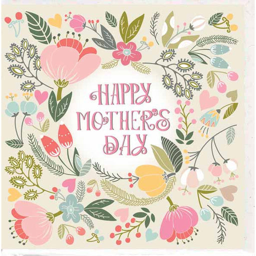 happy mothers day flowers card