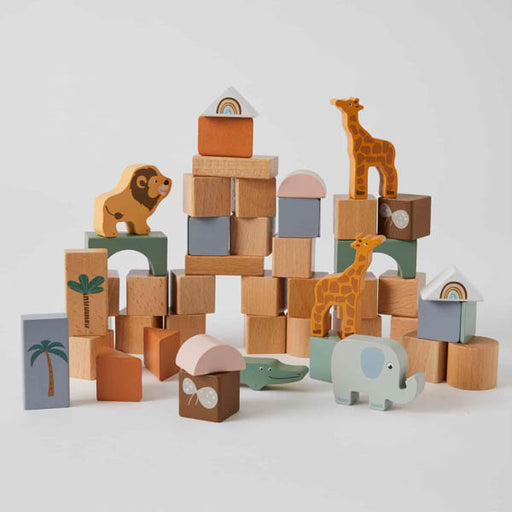set of animal and Africa theme blocks for children