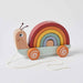 wooden pull along snail toy