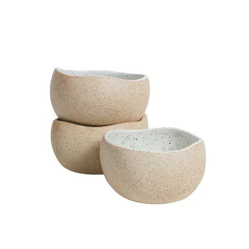Set of three stoneware dip bowls