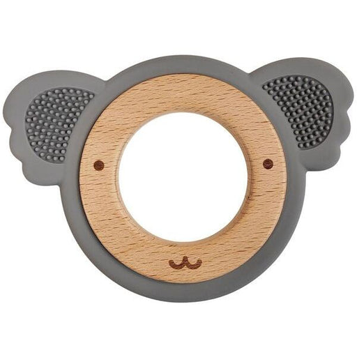 Blue Koala teether made from silicone and Beech wood