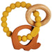 mustard and rust elephant teether for babies