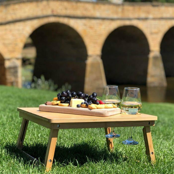 Picnic Table with Wine Glass Slots