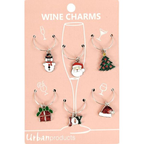 christmas wine charms for wine glasses