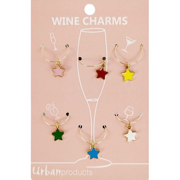 wine charms for glasses stars colourful