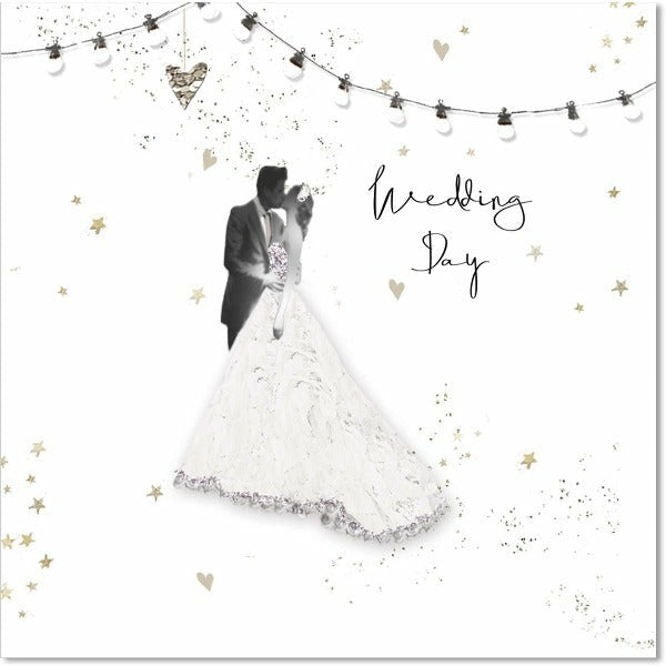 black and white wedding day card