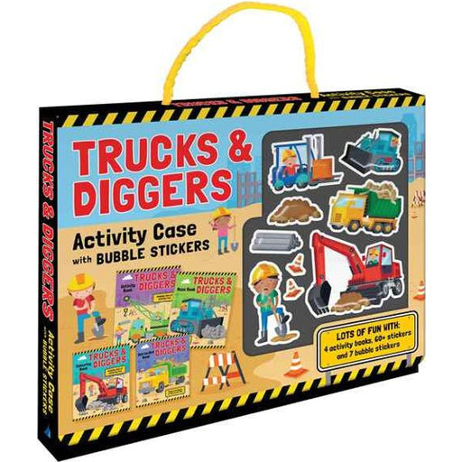 trucks and diggers activity case with activity books and sticjers