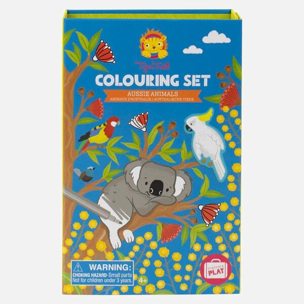 aussie animals colouring set in box for kids