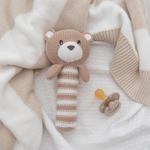 bear baby rattle living textiles