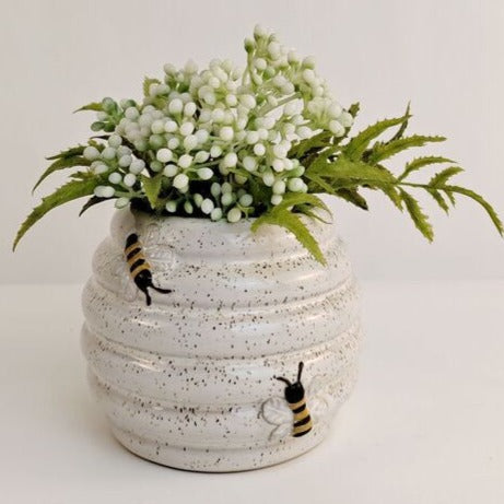 beehive planter white small