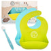 silicone bib set of two with spoon 