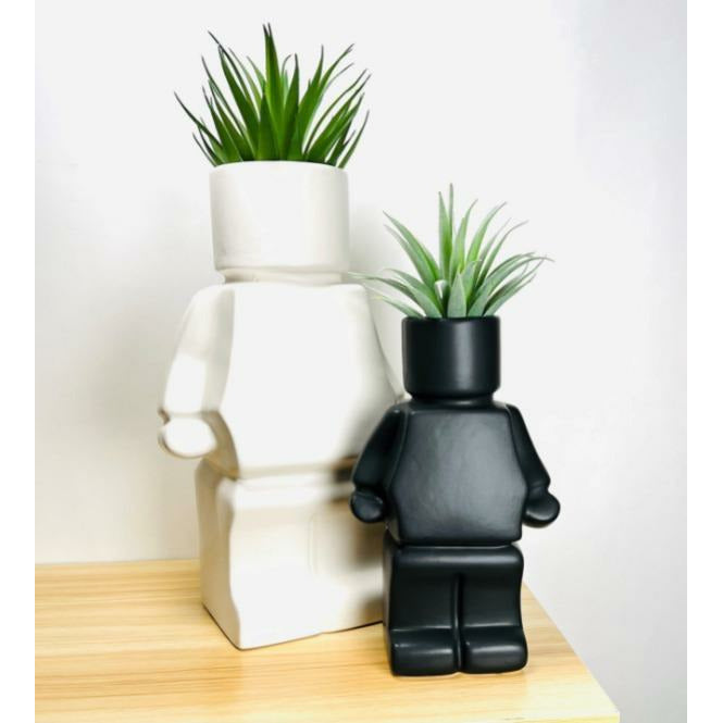 Urban Products Block Man Black Planter Pot  Lge 32cm