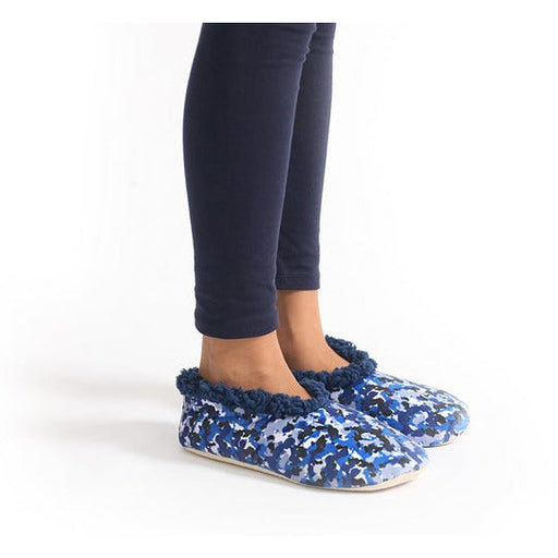 small blue camo slippers for children