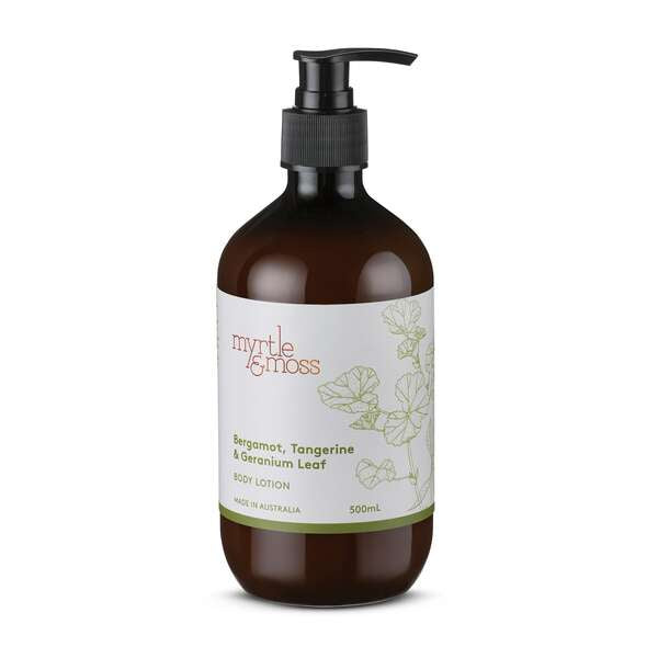 bergamot tangerine and geranium leaf pump bottle body lotion
