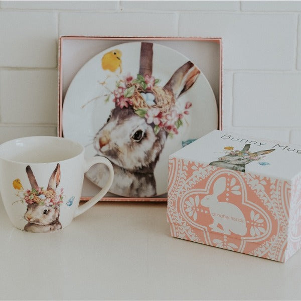 bunny plate pink and mug