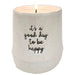 positive quote good day candle