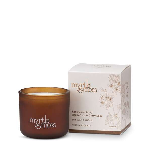 myrtle & moss mini candle rose