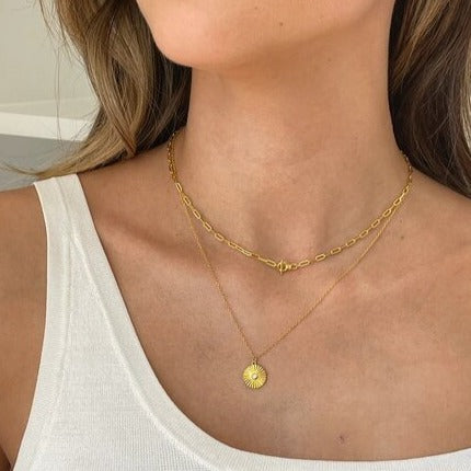cape gold disc necklace by zafino