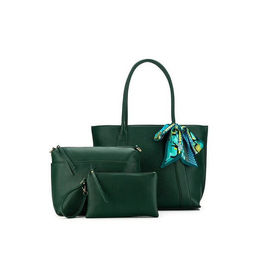 carolyn 3 piece dark green handbag set
