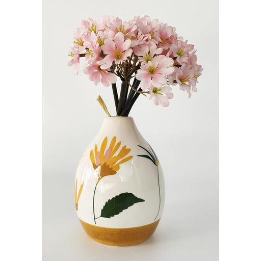 ceramic vase with flower design cassia collection