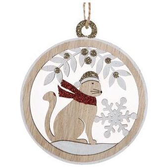 cat in bauble christmas tree ornament decoration