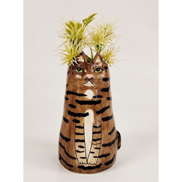 brown cat vase for cat parents