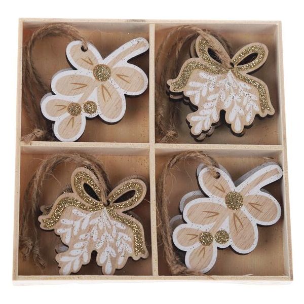 wooden mdf flower decorations to hang christmas tree