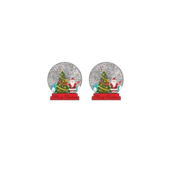 christmas snow globe earrings 