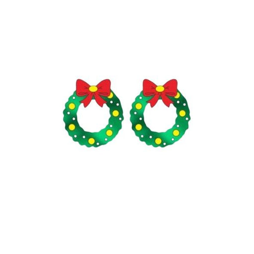 christmas wreath earrings