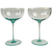 cocktail glasses set of two blue green