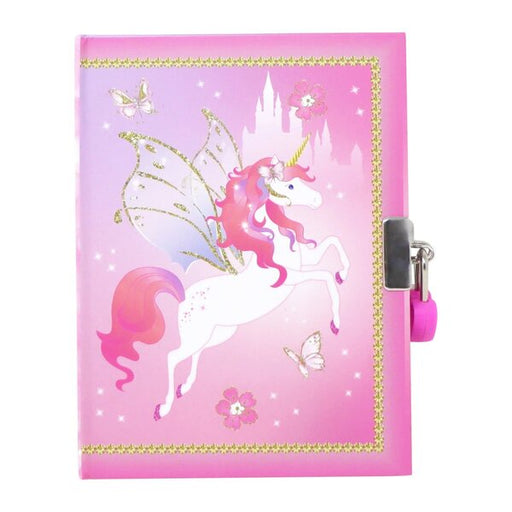 unicorn princess diary with lock and key