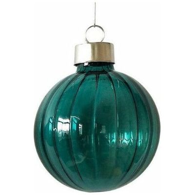 Glass hanging bauble navy round