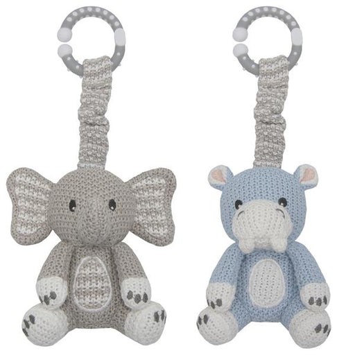 Elephant & Hippo Stroller Toys 2 pack