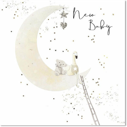 baby greeting card with moon
