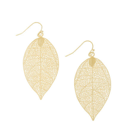 gold leaf earrings