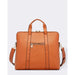 tan laptop bag with gold zip on the back