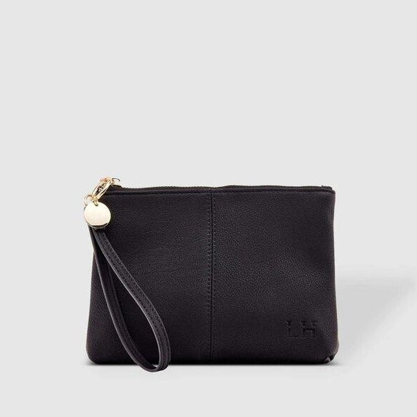 black vegan leather clutch