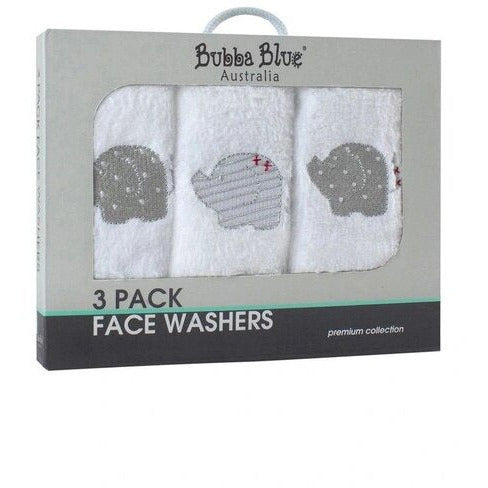 baby face washers three pack neutral colour