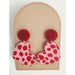 lexi spotted red pink heart shaped earrings