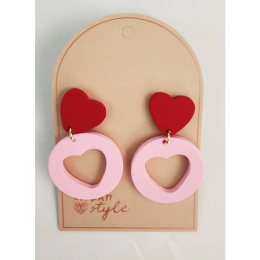lexi red and pink cutout hearts earrings for womens fashion